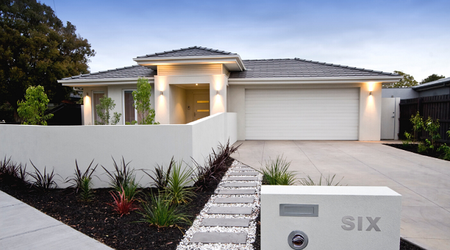 Single storey white rendered home
